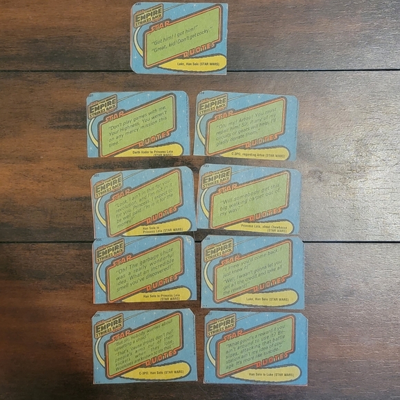 Set of 9 Vintage 1980 Star Wars Trading Cards - Picture 4 of 7